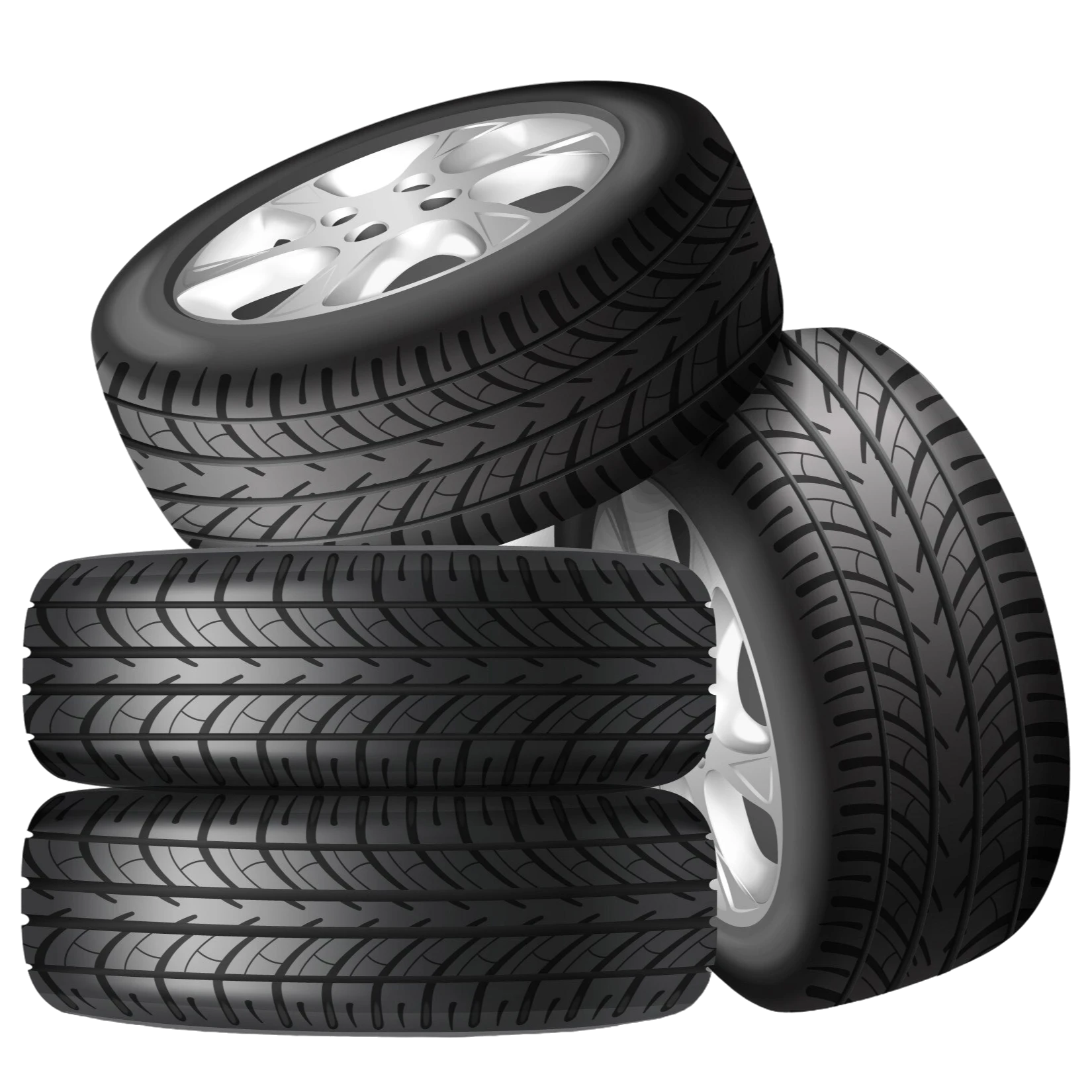 Conjunto de pneus novos para carro